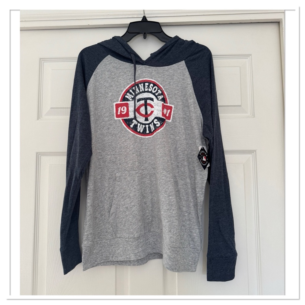 Minnesota Twins Gray and Navy Hoodie Campus Lifestyle